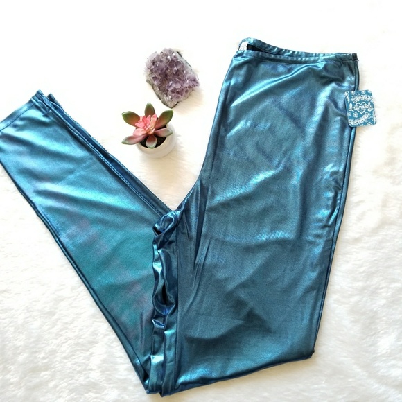 Free People Pants - *SOLD*Free People Metallic Blue Legging!